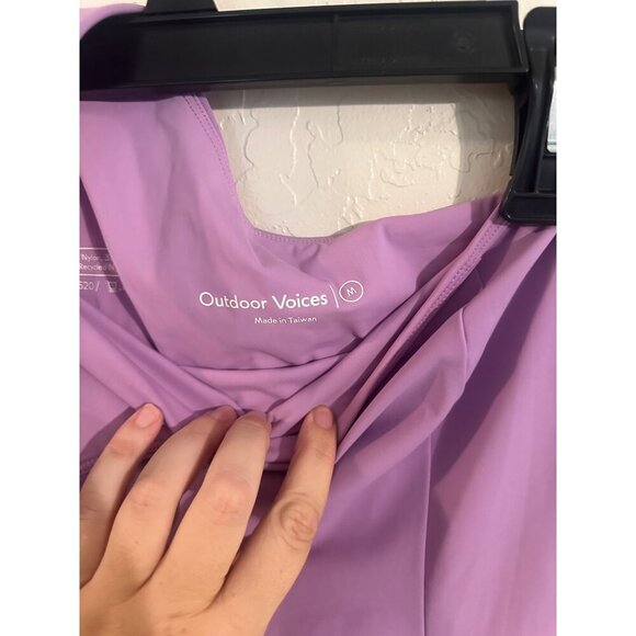 Outdoor Voices One Shoulder Lavender Athletic Workout Shorts Dress - Picture 7 of 11